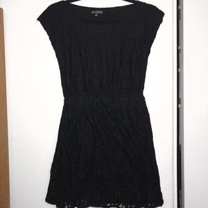 Black Lace Skater Dress